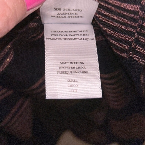 RAILS Jasmine Metallic Striped Blouson Dress- Navy/ Rose Gold Size Small - Picture 7 of 8